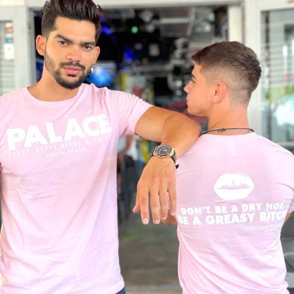Servers at Palace South Beach wearing official branded t-shirts