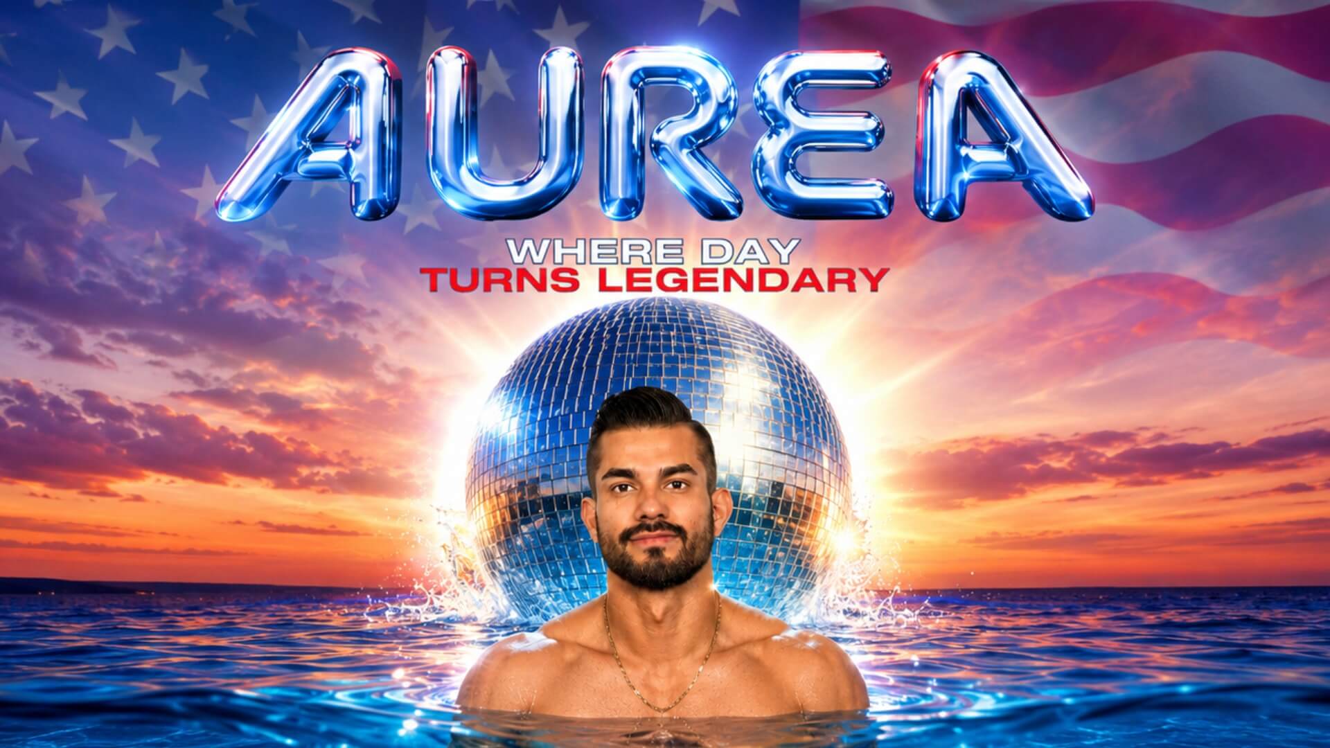 DJ Juka featured on AURÉA rooftop pool party event artwork at Palace South Beach Miami