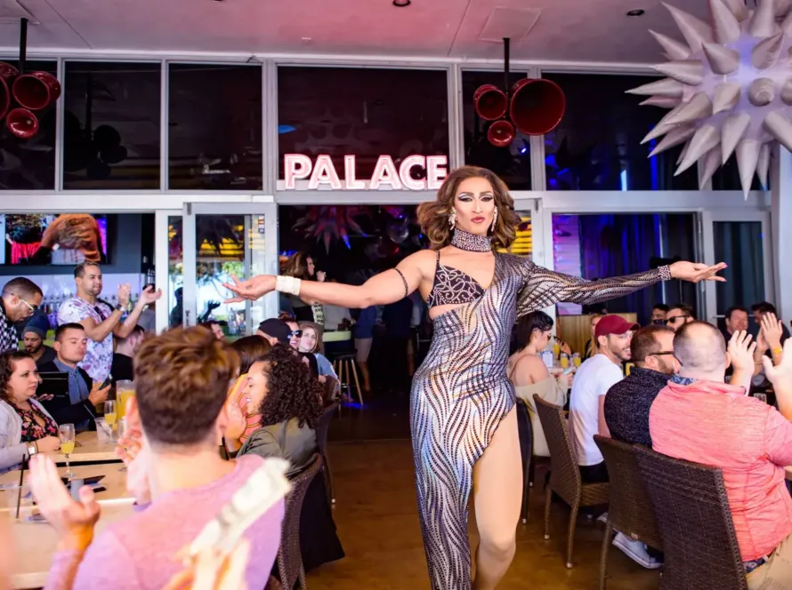 Palace South Beach Miami on Ocean Drive during nightlife and drag entertainment