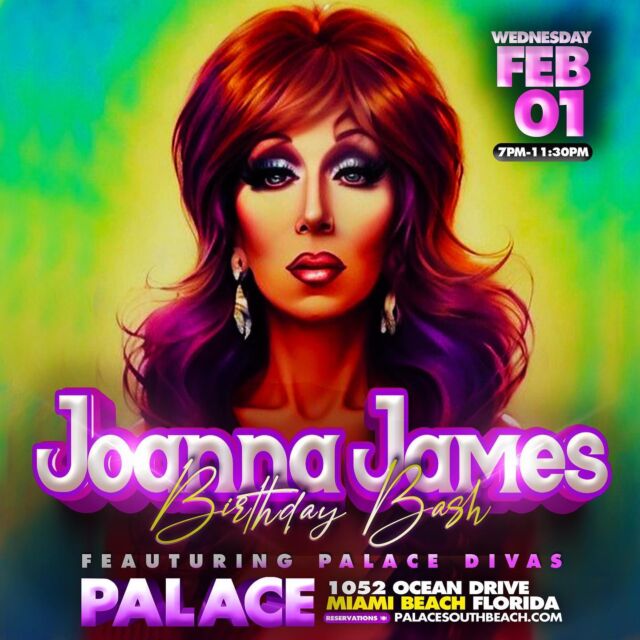 Join us Wednesday Feb 1st as we celebrate the legendary @joannajjames 

Book your tables on our website 
www.palacesouthbeach.com/book or 
Using the link in our bio
