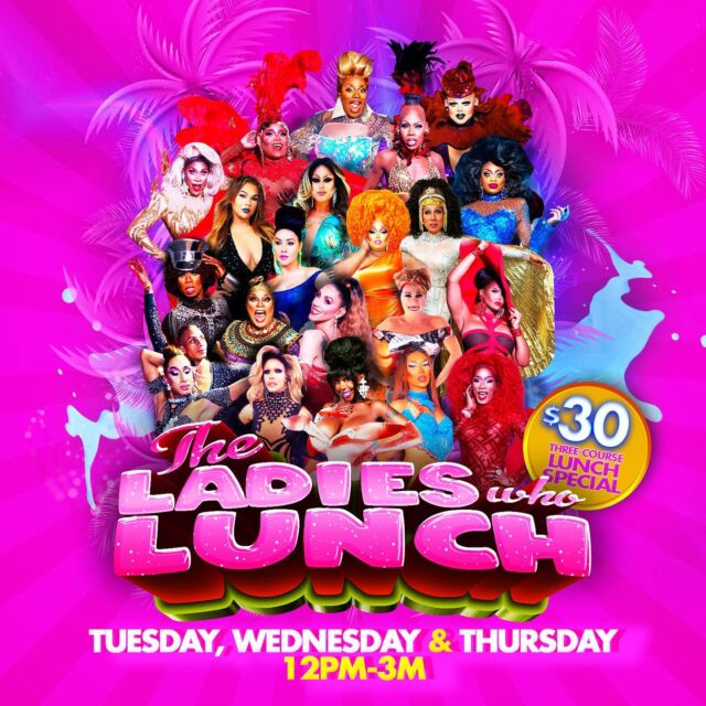 Get ready to have a great time with “The Ladies Who Lunch” every Tuesday, Wednesday and Thursday from 12-3pm with our amazingly talented queens - what better way to spend your day and take advantage of a 3 course meal for just $30!

Book your tables on our website 
www.palacesouthbeach.com/book or 
Using the link in our bio